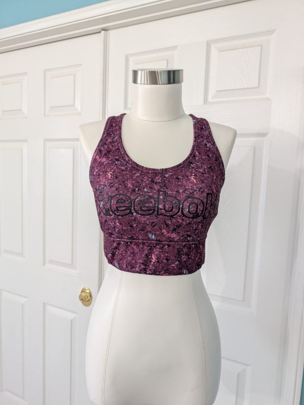 Reebok Crossfit Sports Bra Women  Wine Renew Longline Removable Pads True Sz S/6